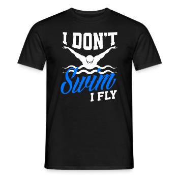 Schwimmen Schmetterling Schwimmer Hobby - Männer T-Shirt - Schwarz - Vorne - AI Model Male 178 light (178cm)