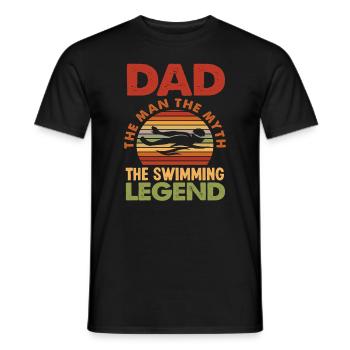 Schwimmen Papa Schwimmer - Männer T-Shirt - Schwarz - Vorne - AI Model Male 178 light (178cm)