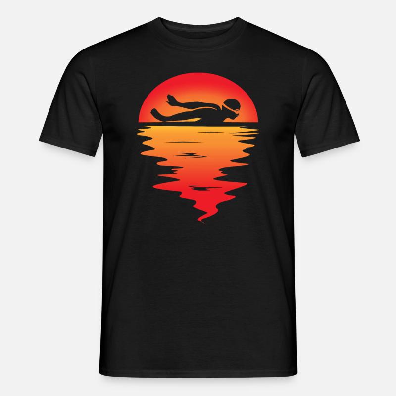 Schwimmer - Männer T-Shirt - Schwarz