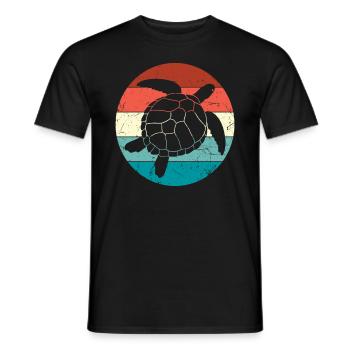 Retro Turtle - Men's T-Shirt - black - Front - AI Model Male 178 light (178cm)