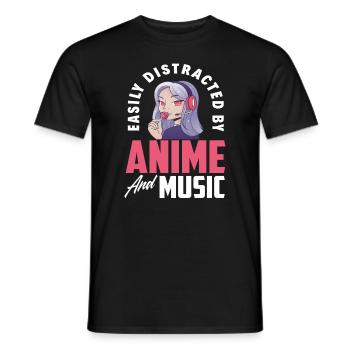 Anime Music Girls Girls - Men's T-Shirt - black - Front - AI Model Male 178 light (178cm)