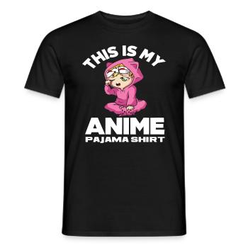 Anime Pajamas Shirt - Men's T-Shirt - black - Front - AI Model Male 178 light (178cm)