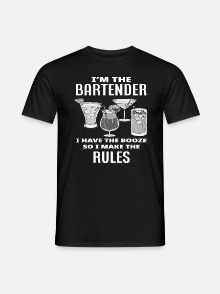Bartender My Rules Saying Gift - Men's T-Shirt - black