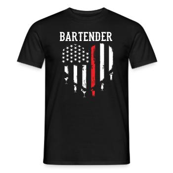 Barkeeper USA Flagge Geschenk - Männer T-Shirt - Schwarz - Vorne - AI Model Male 178 light (178cm)