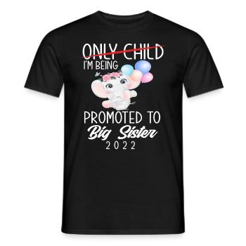 Only Child Sister Gift Child 2022 - Men's T-Shirt - black - Front - AI Model Male 178 light (178cm)