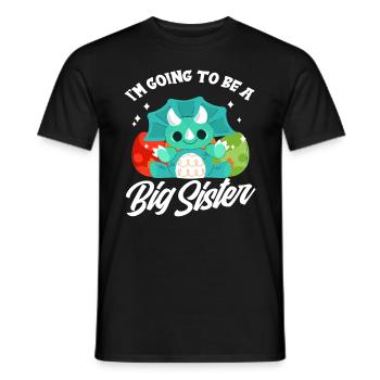 Dinosaurier Schwanger Schwester Nachwuchs - Männer T-Shirt - Schwarz - Vorne - AI Model Male 178 light (178cm)