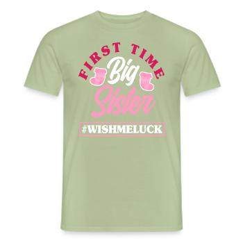 Girls Sister Siblings - Men's T-Shirt - sage - Front - AI Model Male 178 light (178cm)