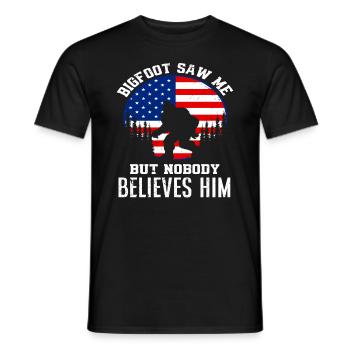 Drôle de Bigfoot USA Drapeau - T-shirt homme - noir - Devant - AI Model Male 178 light (178cm)