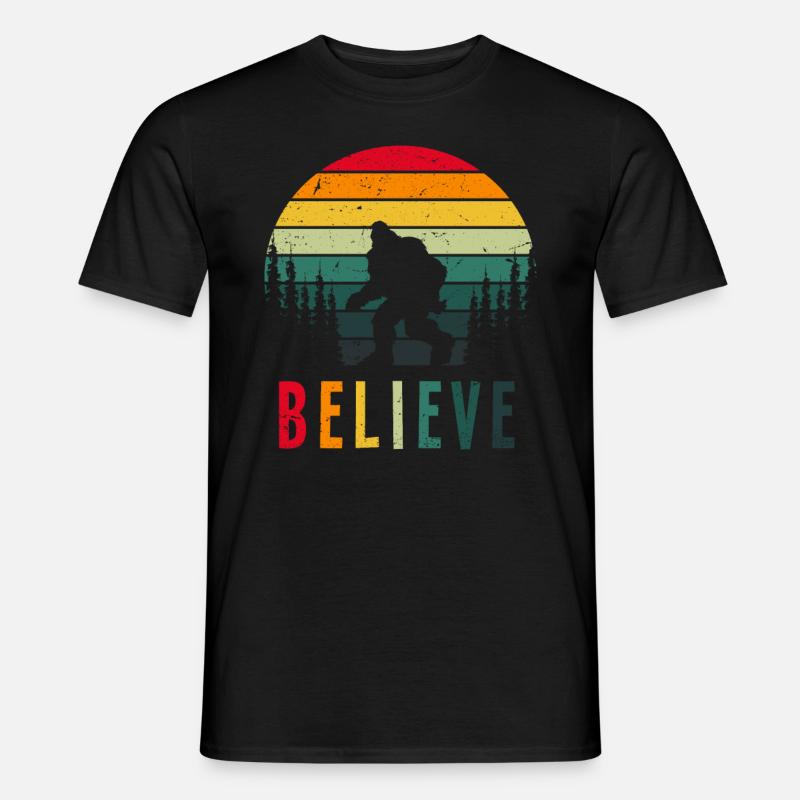 Retro Glaube Bigfoot - Männer T-Shirt - Schwarz