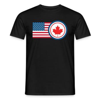 Origine du drapeau des États-Unis du Canada - T-shirt homme - noir - Devant - AI Model Male 178 light (178cm)