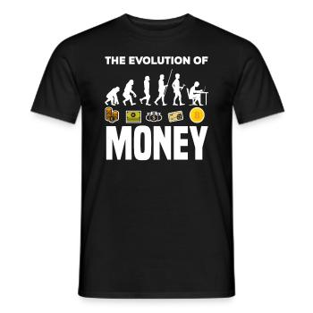 Bitcoin Geld Evolution - Männer T-Shirt - Schwarz - Vorne - AI Model Male 178 light (178cm)