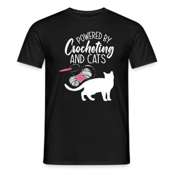 Crochet Cat Lover Gift - Men's T-Shirt - black - Front - AI Model Male 178 light (178cm)