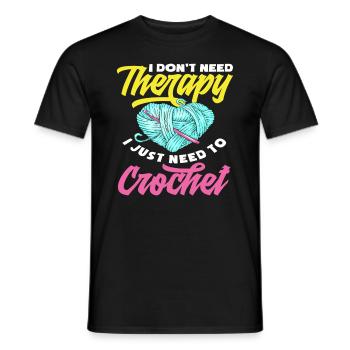 Crochet therapy - Men's T-Shirt - black - Front - AI Model Male 178 light (178cm)