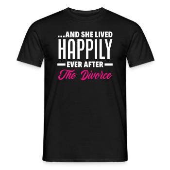 Scheidung Spruch Glückliches Eheende - Männer T-Shirt - Schwarz - Vorne - AI Model Male 178 light (178cm)