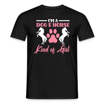 Chien Cheval Fille Cadeau - T-shirt homme - noir - Devant - AI Model Male 178 light (178cm)