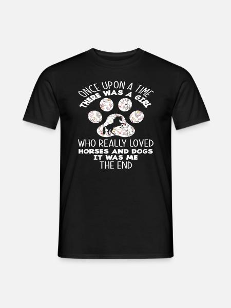Hunde Pferde Mädchen Frau - Männer T-Shirt - Schwarz