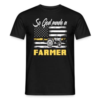 Amerikanische Flagge Landwirtwirtschaft Bauer - Männer T-Shirt - Schwarz - Vorne - AI Model Male 178 light (178cm)