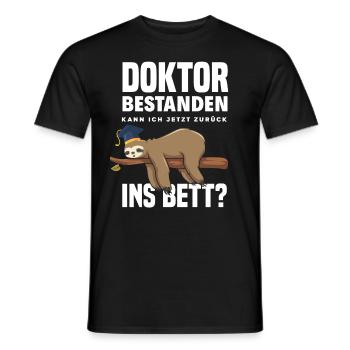 Doktortitel Faultier Müde Geschenk - Männer T-Shirt - Schwarz - Vorne - AI Model Male 178 light (178cm)