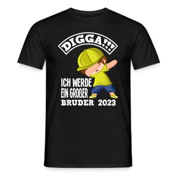 Sohn Nachwuchs Geburt Bruder 2023 - Männer T-Shirt - Schwarz - Vorne - AI Model Male 178 light (178cm)
