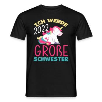 Einhorn Ich Werde Große Schwester 2022 - Männer T-Shirt - Schwarz - Vorne - AI Model Male 178 light (178cm)