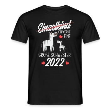 Zebras Ich Werde Große Schwester 2022 - Männer T-Shirt - Schwarz - Vorne - AI Model Male 178 light (178cm)