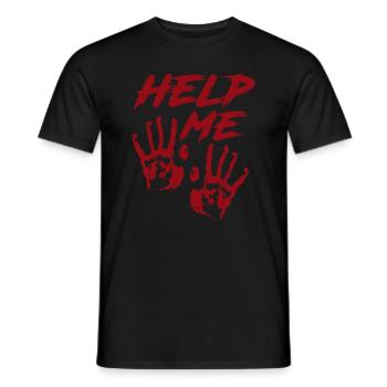 Horror Movies Help Blood Hands Gift - Men's T-Shirt - black - Front - AI Model Male 178 light (178cm)