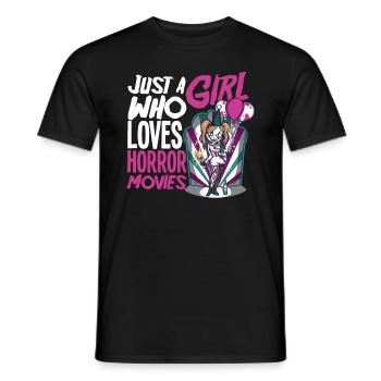 Horror Movies Girls Women - Men's T-Shirt - black - Front - AI Model Male 178 light (178cm)