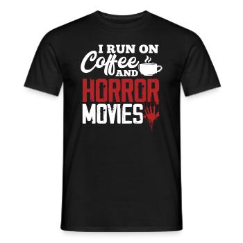 Horror Movies Coffee - Men's T-Shirt - black - Front - AI Model Male 178 light (178cm)