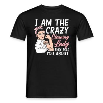 Femme de ménage folle - T-shirt homme - noir - Devant - AI Model Male 178 light (178cm)