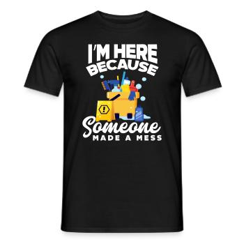 Femme de ménage Femme de ménage Gardien - T-shirt homme - noir - Devant - AI Model Male 178 light (178cm)