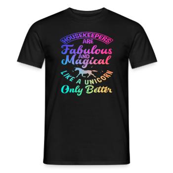 Femme de ménage Licorne magique Fabuleux - T-shirt homme - noir - Devant - AI Model Male 178 light (178cm)