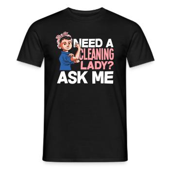 Femme de ménage Cleaner - T-shirt homme - noir - Devant - AI Model Male 178 light (178cm)