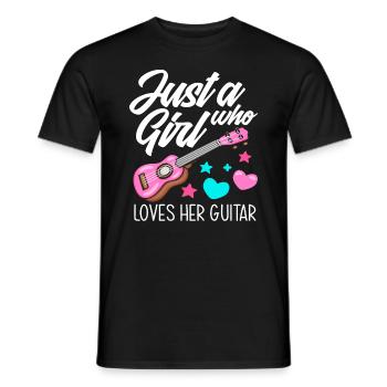 Guitar Girl Guitar Player - Men's T-Shirt - black - Front - AI Model Male 178 light (178cm)