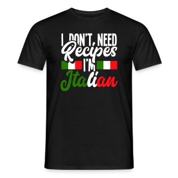 Recette Cuisinier Cuisine Italie Dire Italien - T-shirt homme - noir - Devant - AI Model Male 178 light (178cm)