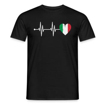 Italien Liebe Herzschlag EKG Wurzeln Italiener - Männer T-Shirt - Schwarz - Vorne - AI Model Male 178 light (178cm)