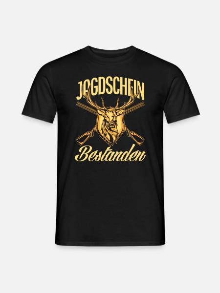 Jäger Jagdschein Bestanden Geschenk - Männer T-Shirt - Schwarz