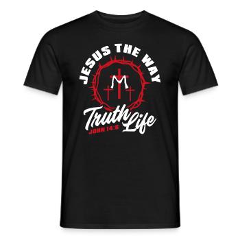 Jesus Glaube Bibelvers Christen - Männer T-Shirt - Schwarz - Vorne - AI Model Male 178 light (178cm)