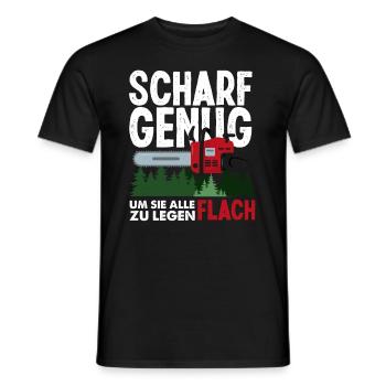 Kettensäge Waldarbeiter Holzfäller Spruch - Männer T-Shirt - Schwarz - Vorne - AI Model Male 178 light (178cm)