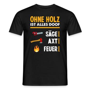 Kettensäge Waldarbeiter Holzfäller Säge Feuer - Männer T-Shirt - Schwarz - Vorne - AI Model Male 178 light (178cm)