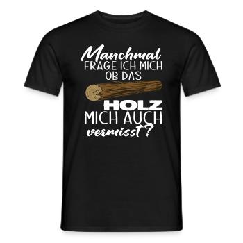 Holz Waldarbeit Tischler Schreiner Förster - Männer T-Shirt - Schwarz - Vorne - AI Model Male 178 light (178cm)