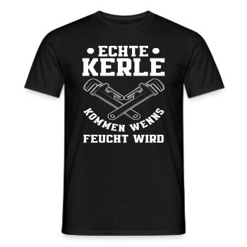Klempner Feucht Rohrzange Handwerker - Männer T-Shirt - Schwarz - Vorne - AI Model Male 178 light (178cm)