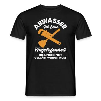 Klempner Abwasser Spruch Installateur - Männer T-Shirt - Schwarz - Vorne - AI Model Male 178 light (178cm)
