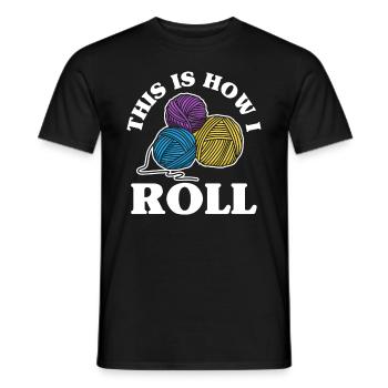 Stricken Wolle Garn - Männer T-Shirt - Schwarz - Vorne - AI Model Male 178 light (178cm)
