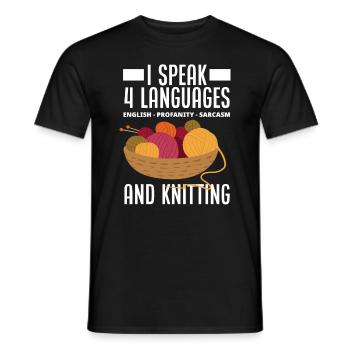 Langues à tricoter Sarcasme - T-shirt homme - noir - Devant - AI Model Male 178 light (178cm)