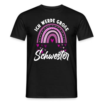 Ich Werde Große Schwester Regenbogen - Männer T-Shirt - Schwarz - Vorne - AI Model Male 178 light (178cm)