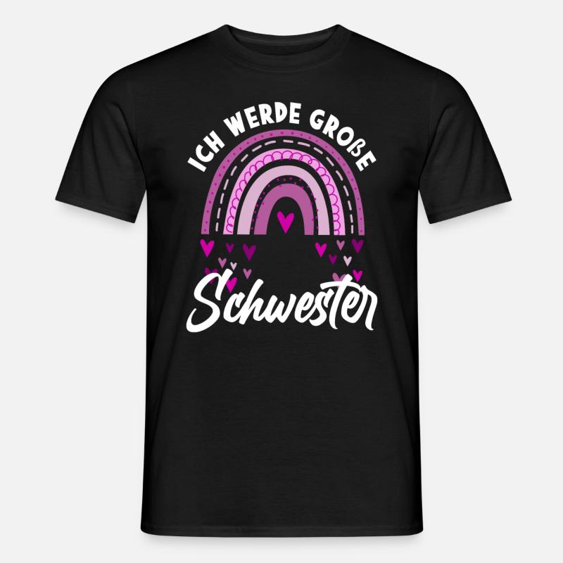 Ich Werde Große Schwester Regenbogen - Männer T-Shirt - Schwarz