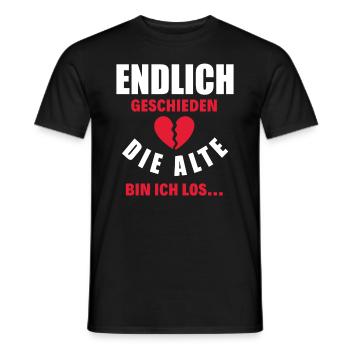 Endlich Geschieden Lustiges Exfrau Scheidung - Männer T-Shirt - Schwarz - Vorne - AI Model Male 178 light (178cm)