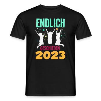 Endlich Geschieden 2023 Scheidungsparty - Männer T-Shirt - Schwarz - Vorne - AI Model Male 178 light (178cm)