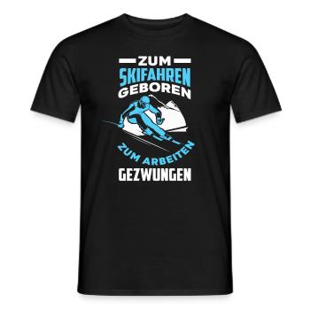 Skifahren Geboren Skifahrer Winterurlaub Skiurlaub - Männer T-Shirt - Schwarz - Vorne - AI Model Male 178 light (178cm)