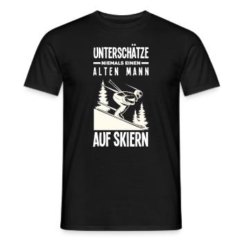 Ski Alter Mann Opa Geschenk - Männer T-Shirt - Schwarz - Vorne - AI Model Male 178 light (178cm)